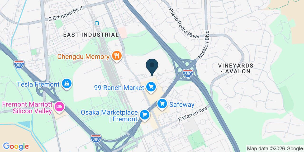 Map showing Fremont, Alameda County, CA