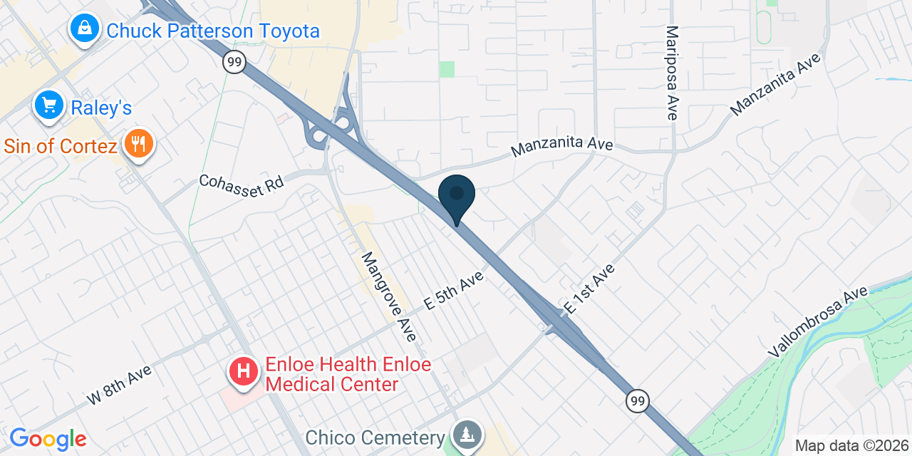 Map showing Chico, Butte County, CA