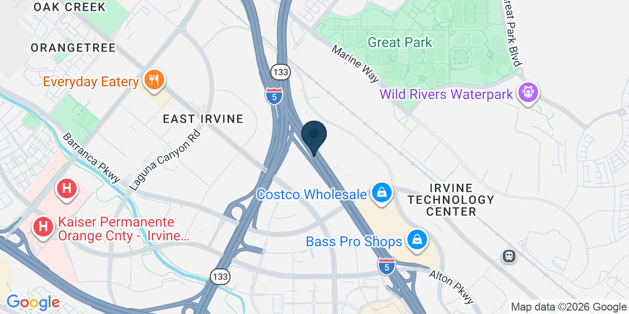 Map showing Orange County, CA