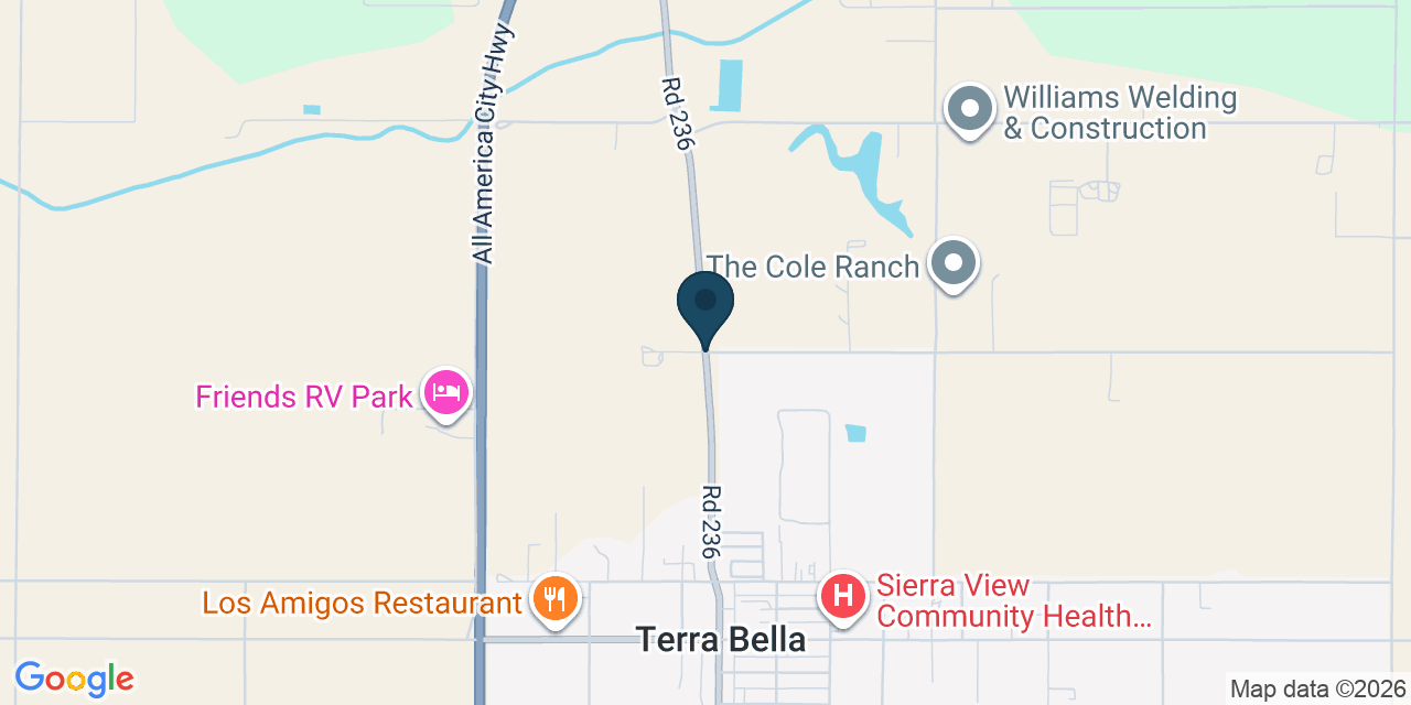 Map showing Tulare County, CA