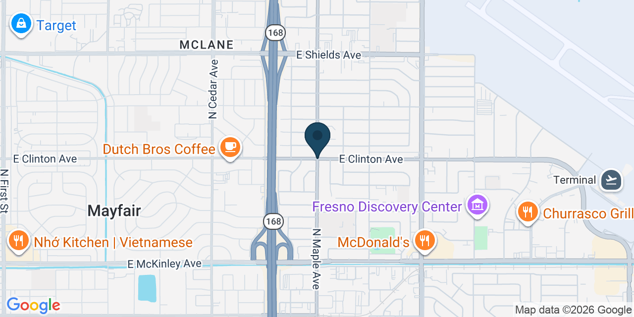 Map showing McLane, Fresno County, CA
