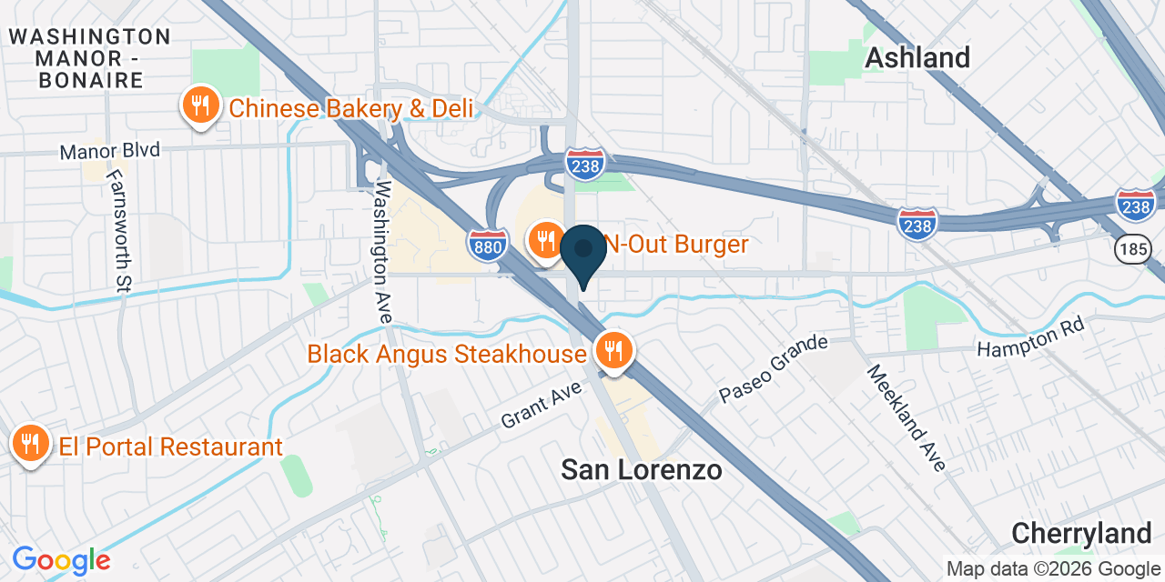Map showing San Lorenzo, Alameda County, CA