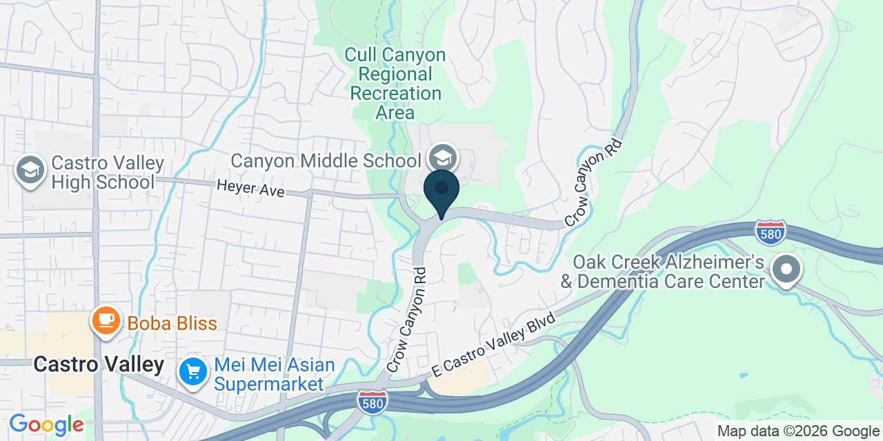 Map showing Castro Valley, Alameda County, CA