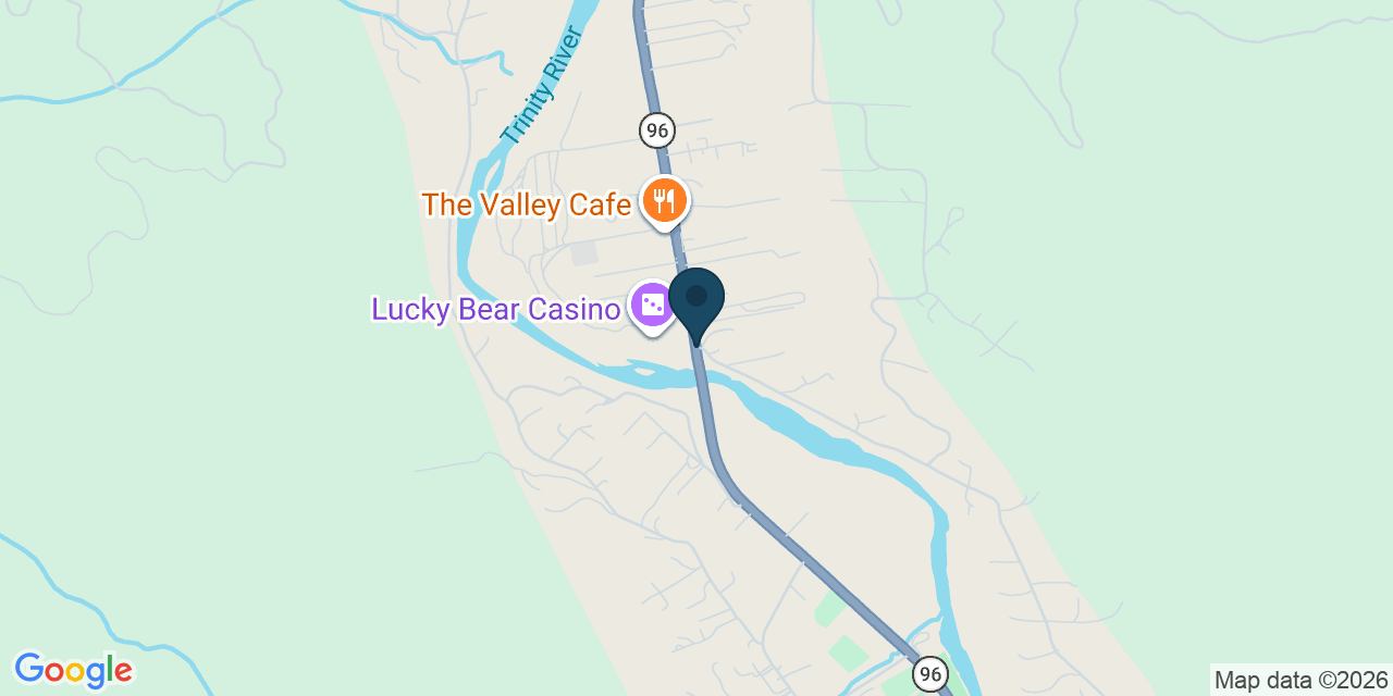 Map showing Hoopa, Humboldt County, CA