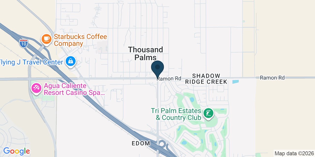 Map showing Thousand Palms, Riverside County, CA