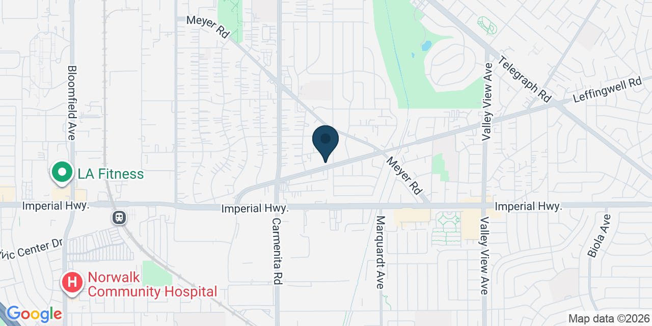 Map showing Whittier, Los Angeles County, CA
