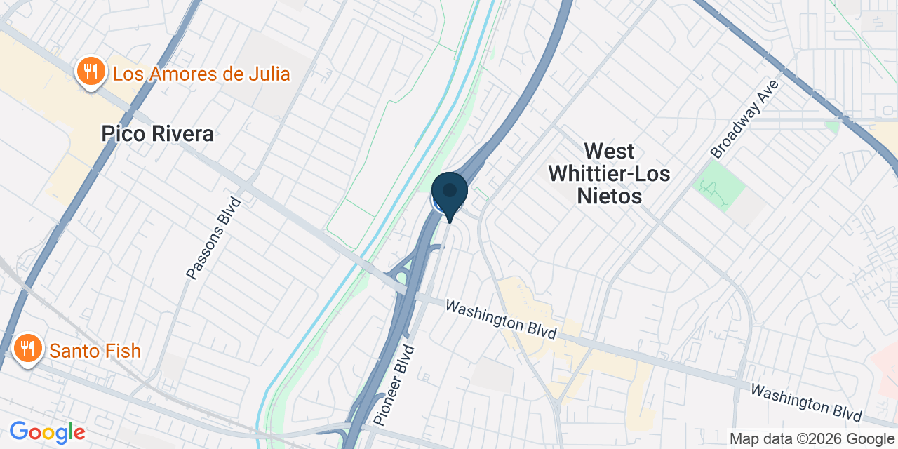 Map showing West Whittier-Los Nietos, Los Angeles County, CA