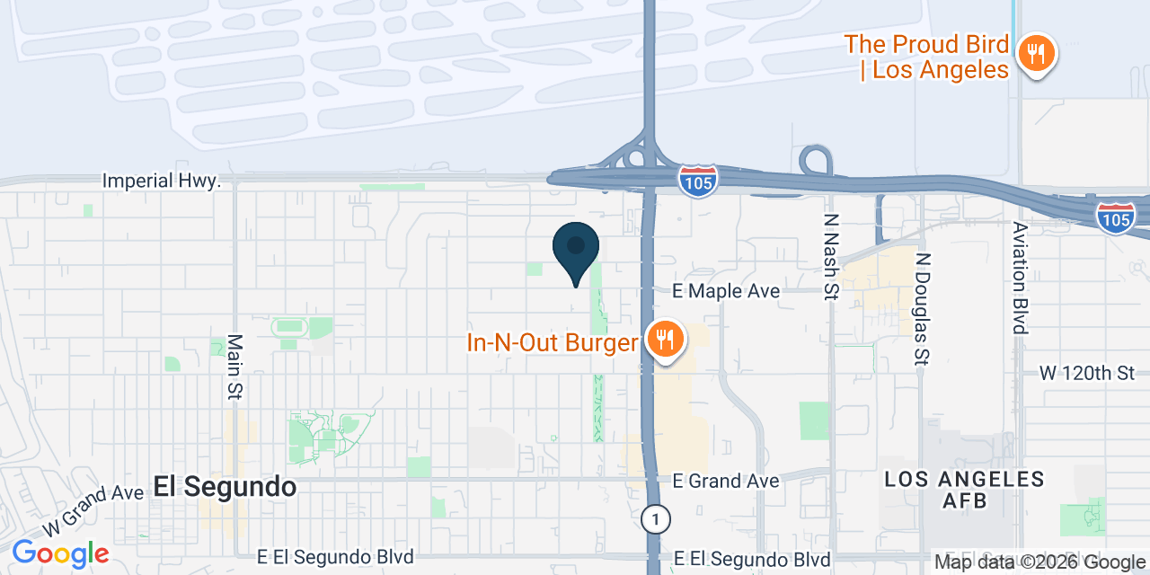 Map showing El Segundo, Los Angeles County, CA