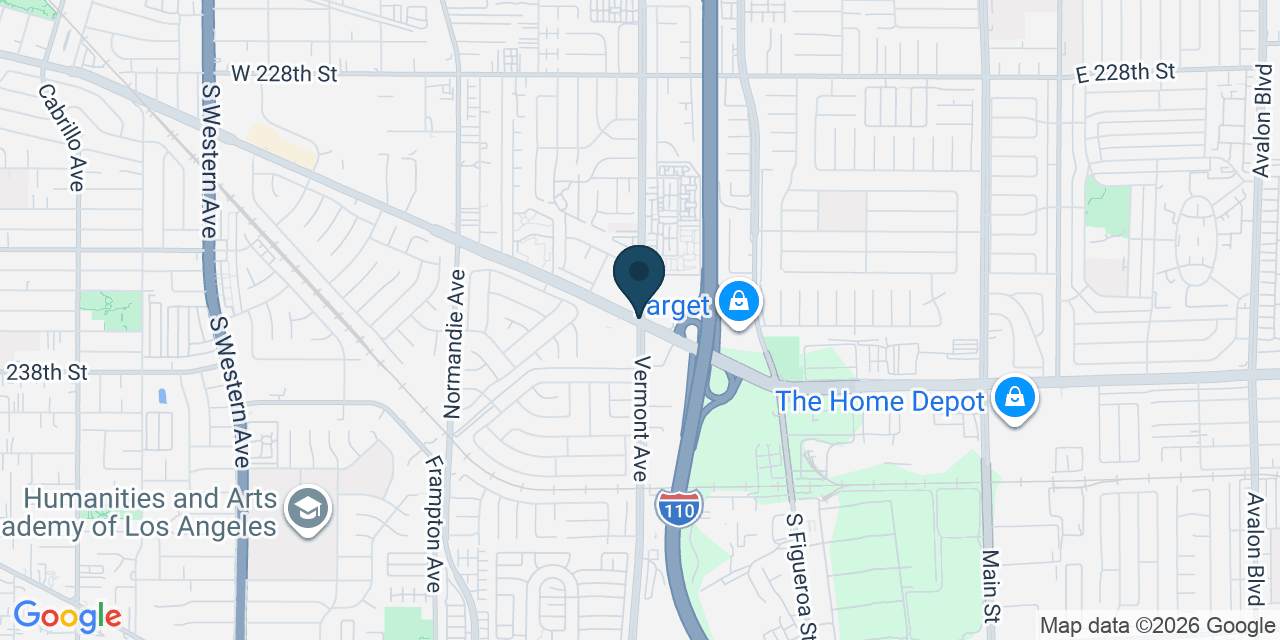 Map showing West Carson, Los Angeles County, CA