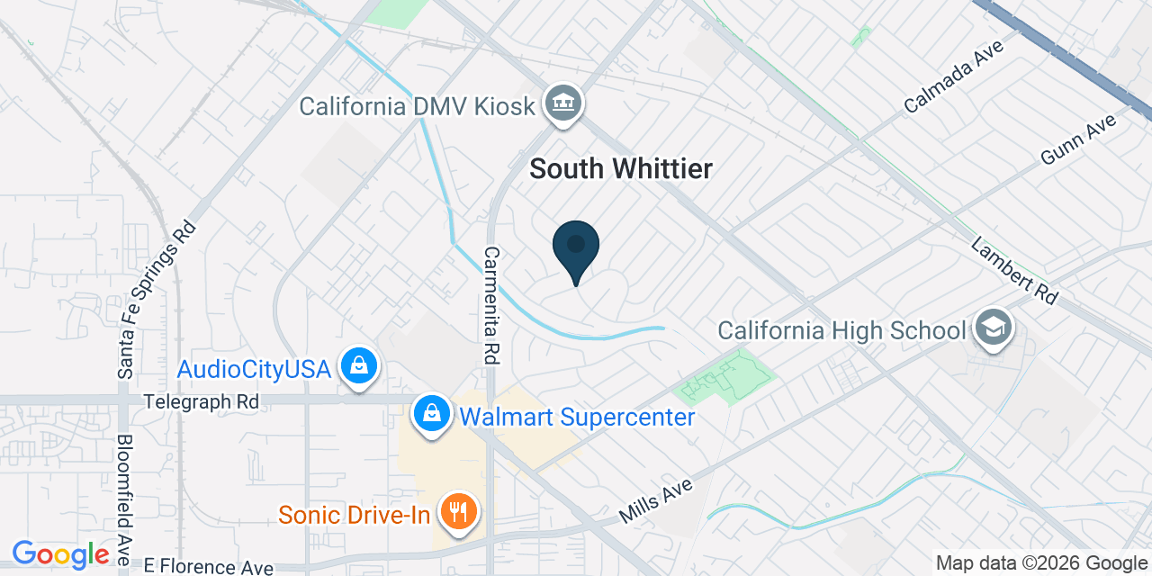 Map showing Whittier, Los Angeles County, CA