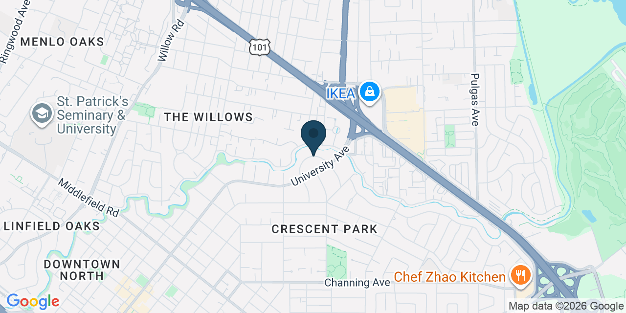 Map showing Palo Alto, Santa Clara County, CA