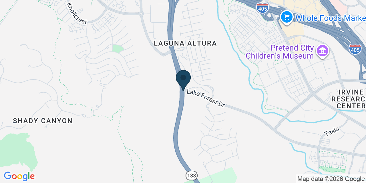 Map showing Irvine, Orange County, CA