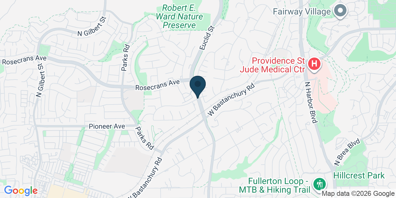 Map showing Orange County, CA