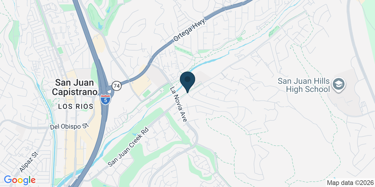 Map showing San Juan Capistrano, Orange County, CA