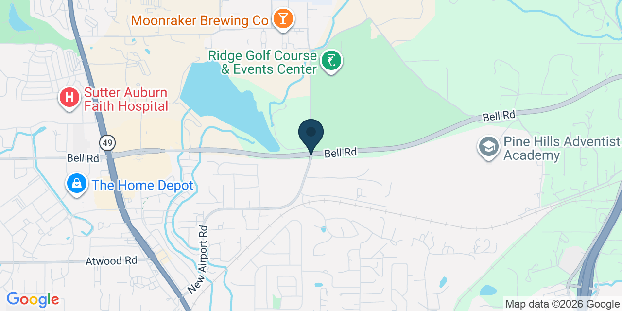 Map showing North Auburn, Placer County, CA