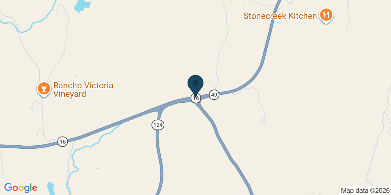 Map showing Amador County, CA