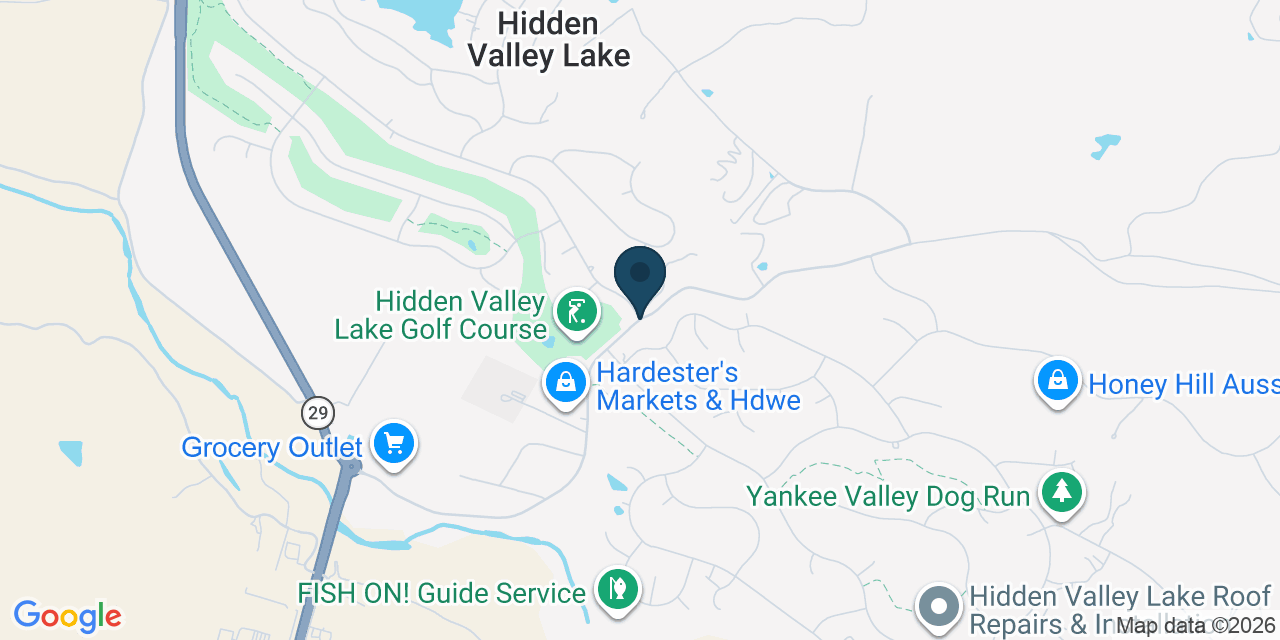 Map showing Hidden Valley Lake, Lake County, CA