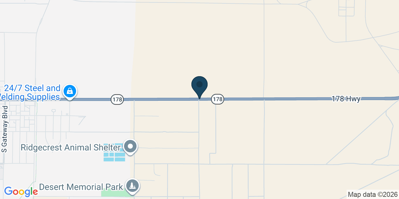 Map showing Ridgecrest, San Bernardino County, CA
