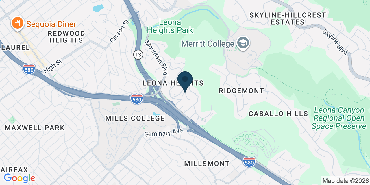 Map showing Oakland, Alameda County, CA
