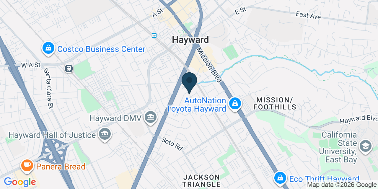Map showing Hayward, Alameda County, CA