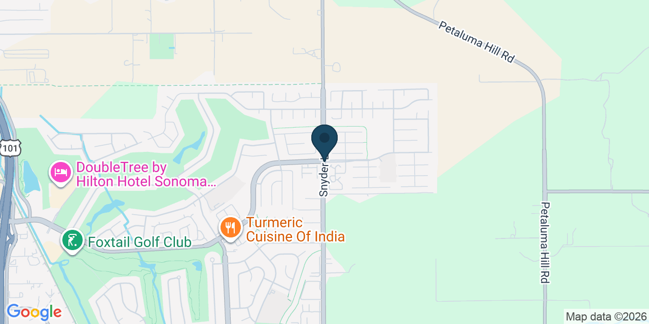 Map showing Rohnert Park, Sonoma County, CA
