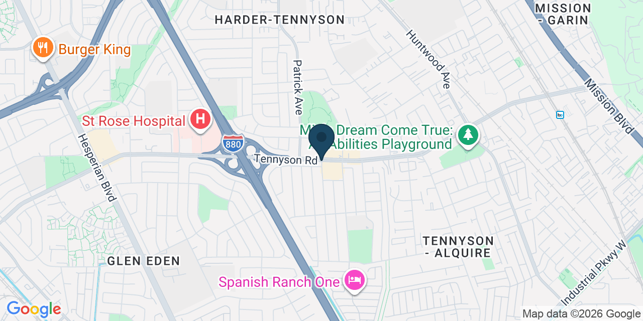 Map showing Hayward, Alameda County, CA