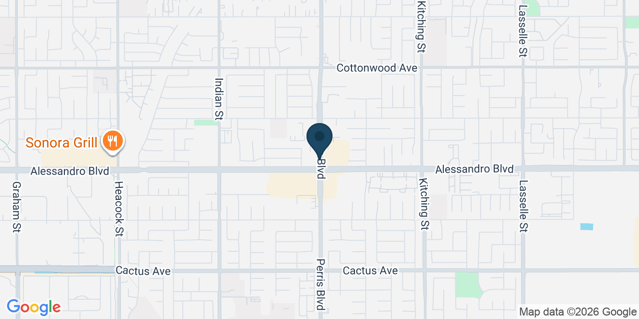Map showing Moreno Valley, Riverside County, CA