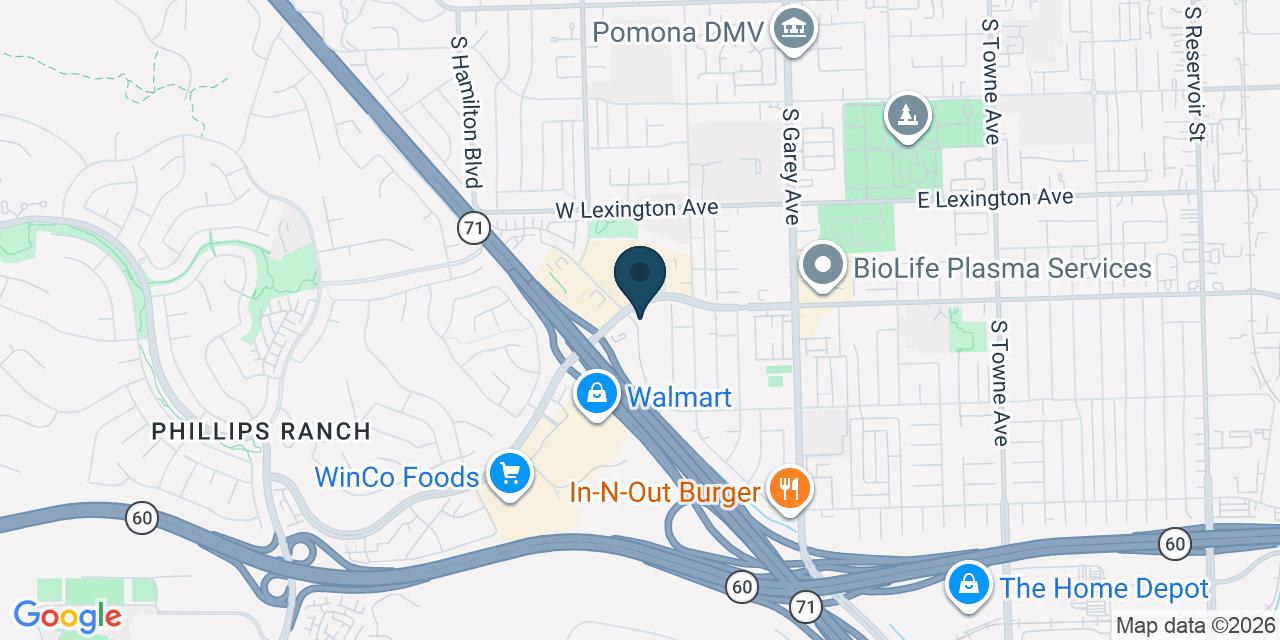 Map showing Pomona, Los Angeles County, CA