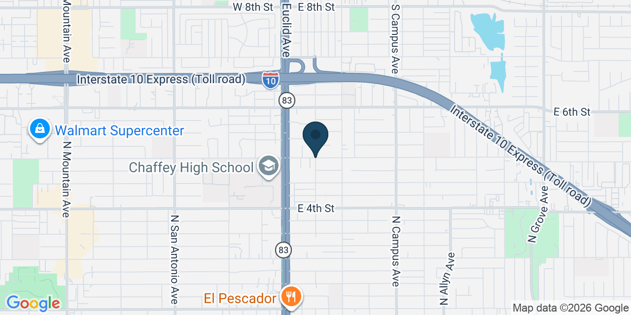 Map showing Ontario, San Bernardino County, CA
