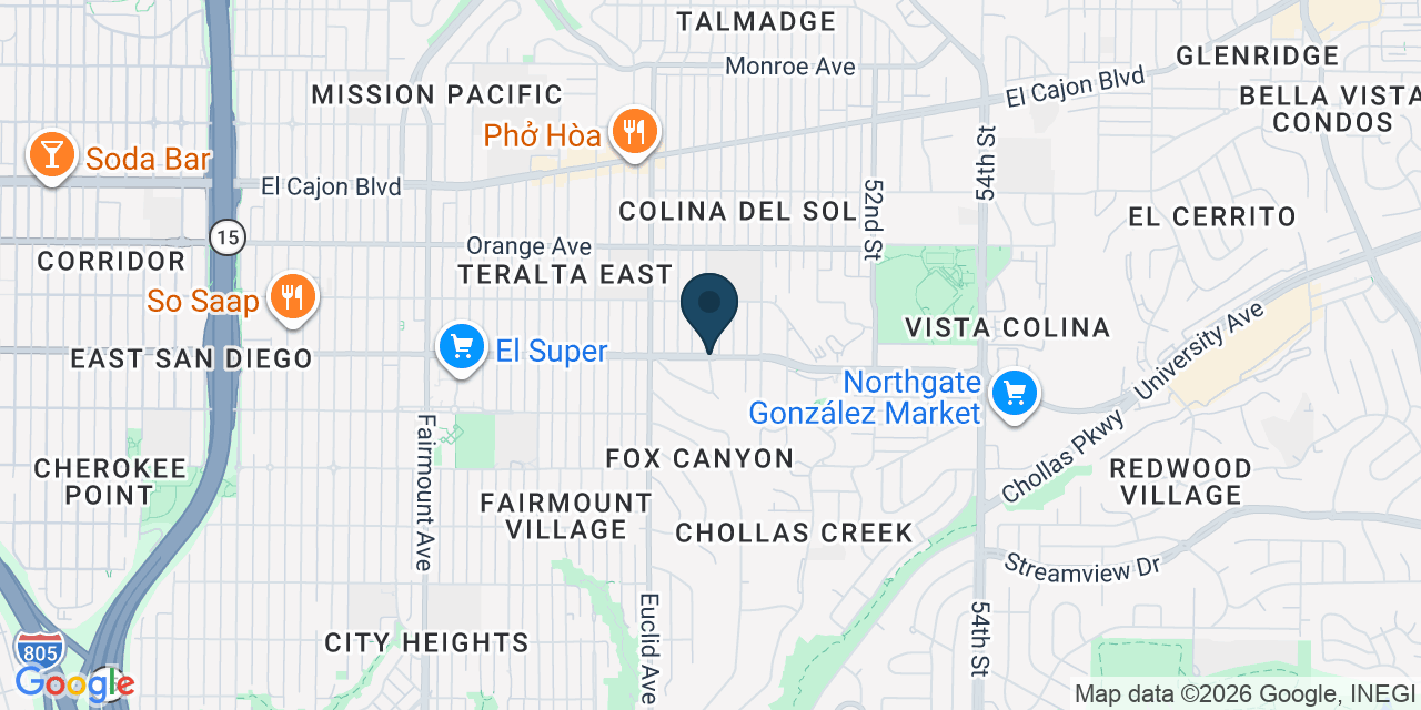Map showing San Diego County, CA