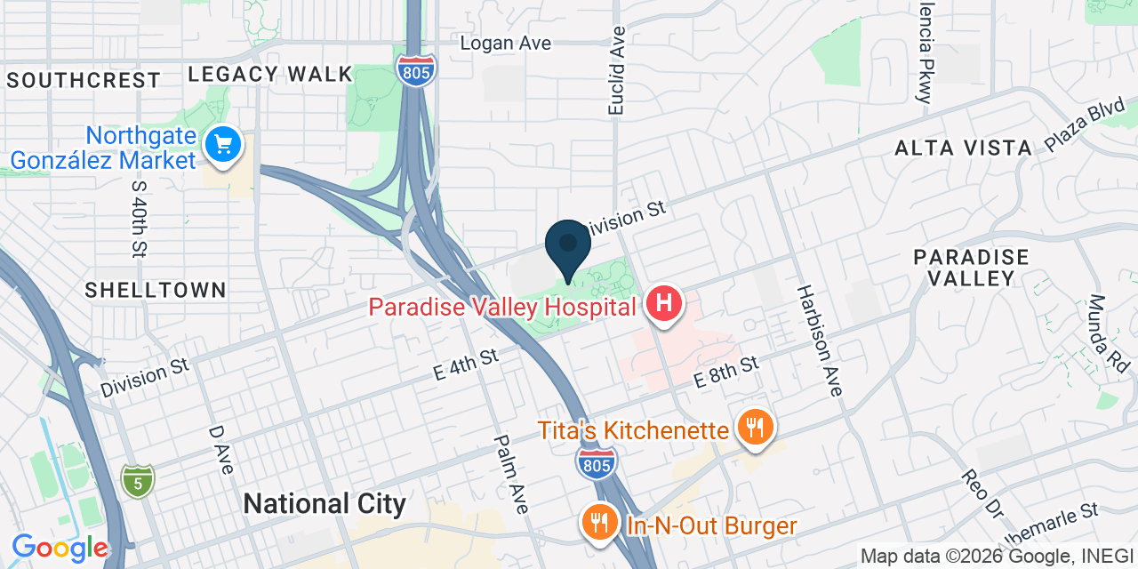 Map showing National City, San Diego County, CA