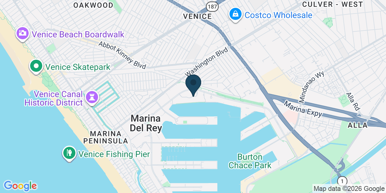 Map showing Marina del Rey, Los Angeles County, CA