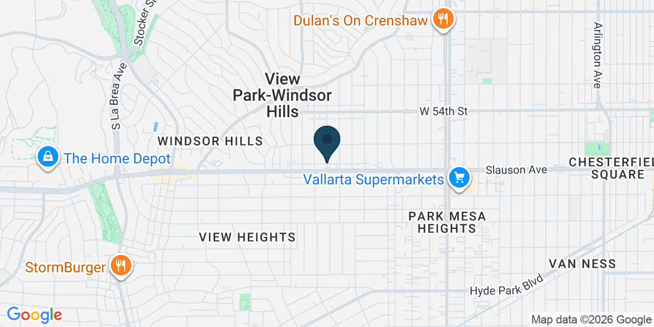 Map showing View Park-Windsor Hills, Los Angeles County, CA