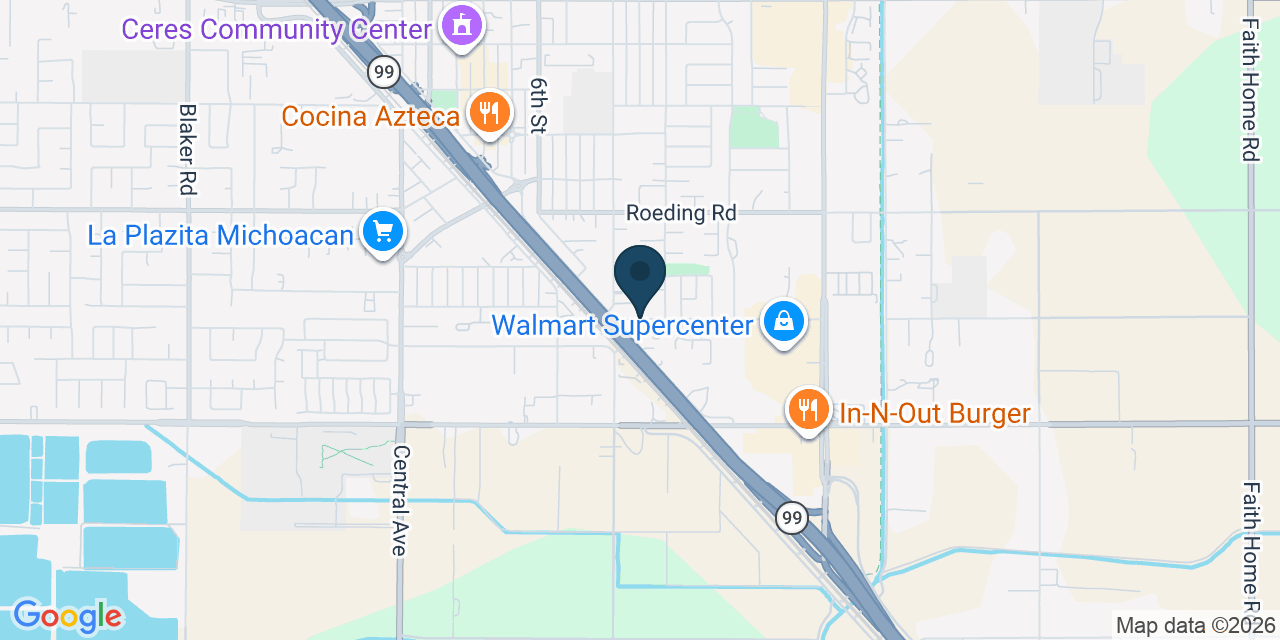 Map showing Stanislaus County, CA