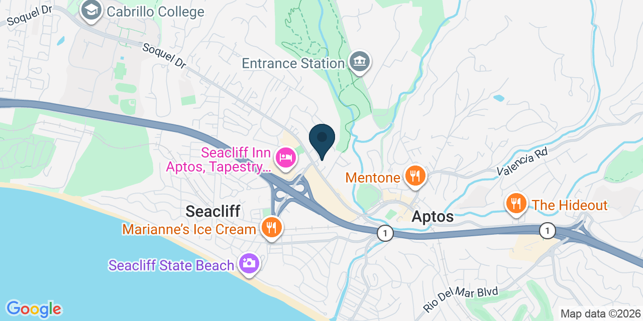 Map showing Aptos, Santa Cruz County, CA
