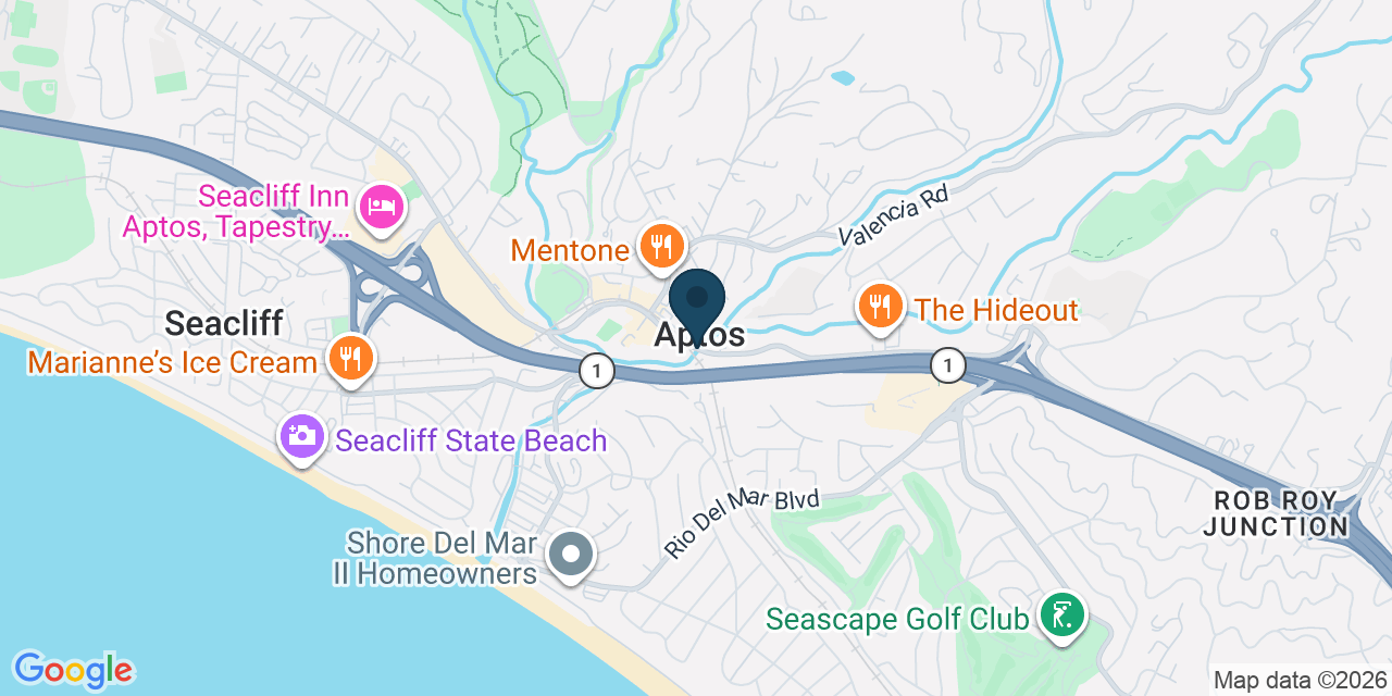Map showing Aptos, Santa Cruz County, CA