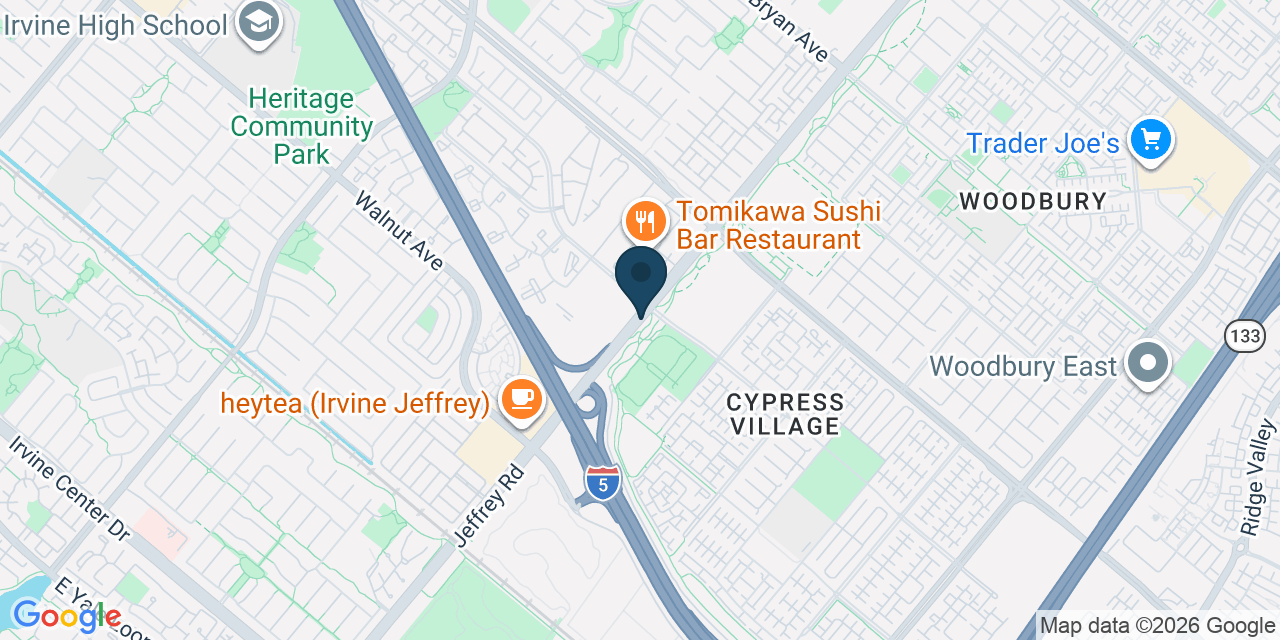 Map showing Irvine, Orange County, CA
