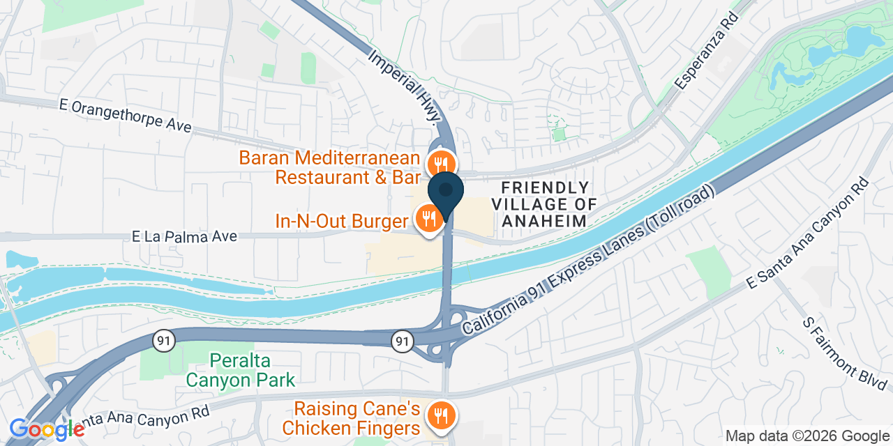 Map showing Orange County, CA
