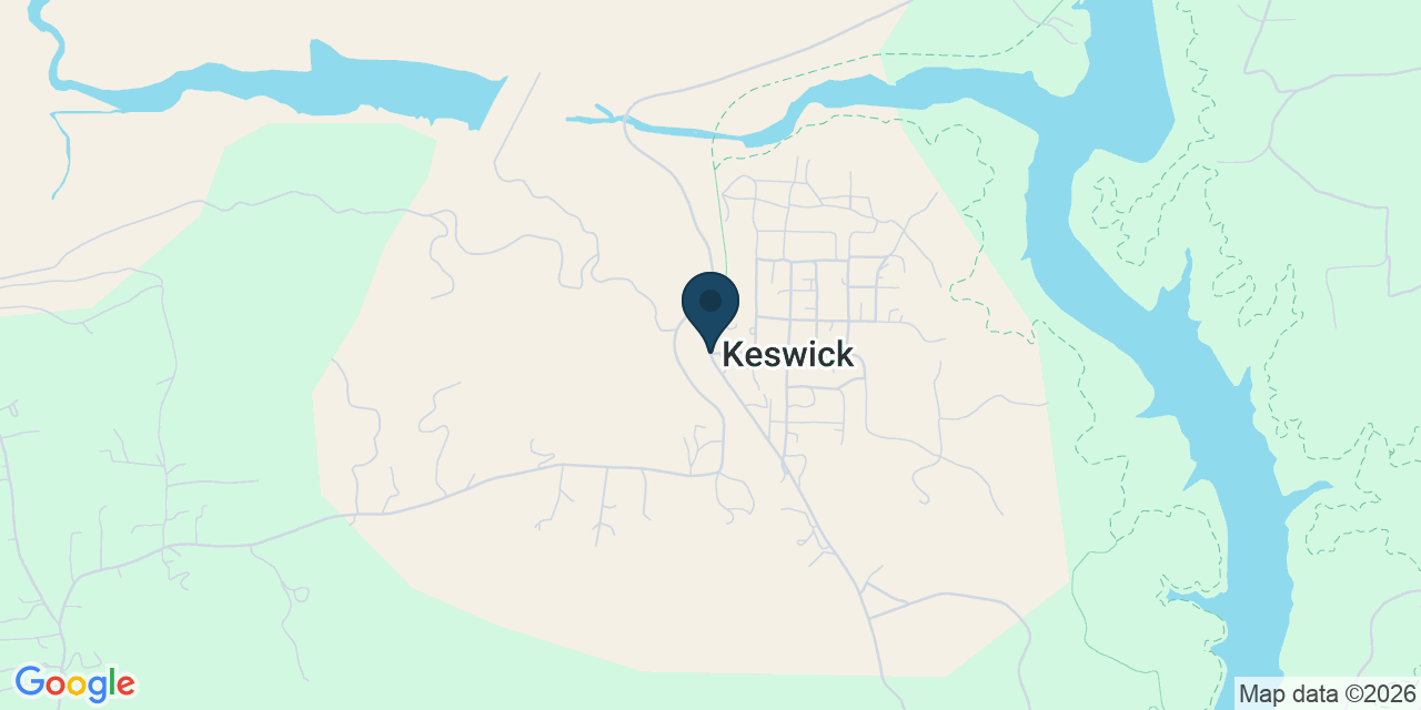 Map showing Keswick, Shasta County, CA