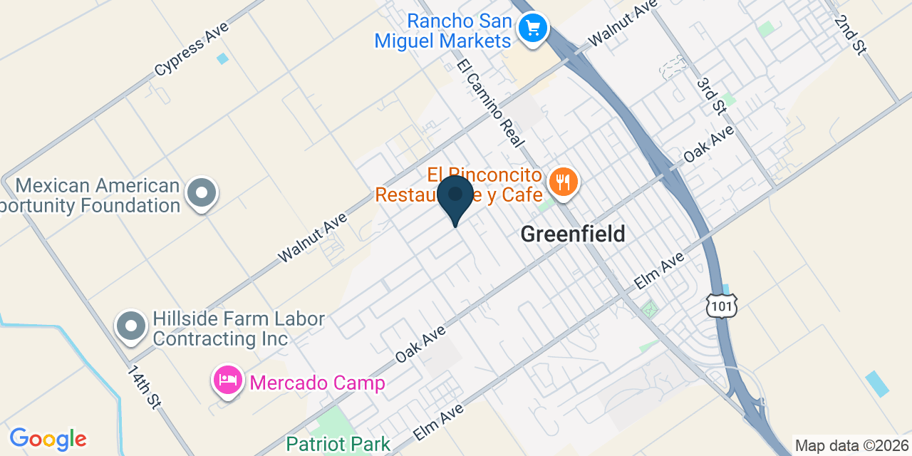 Map showing Greenfield, Monterey County, CA