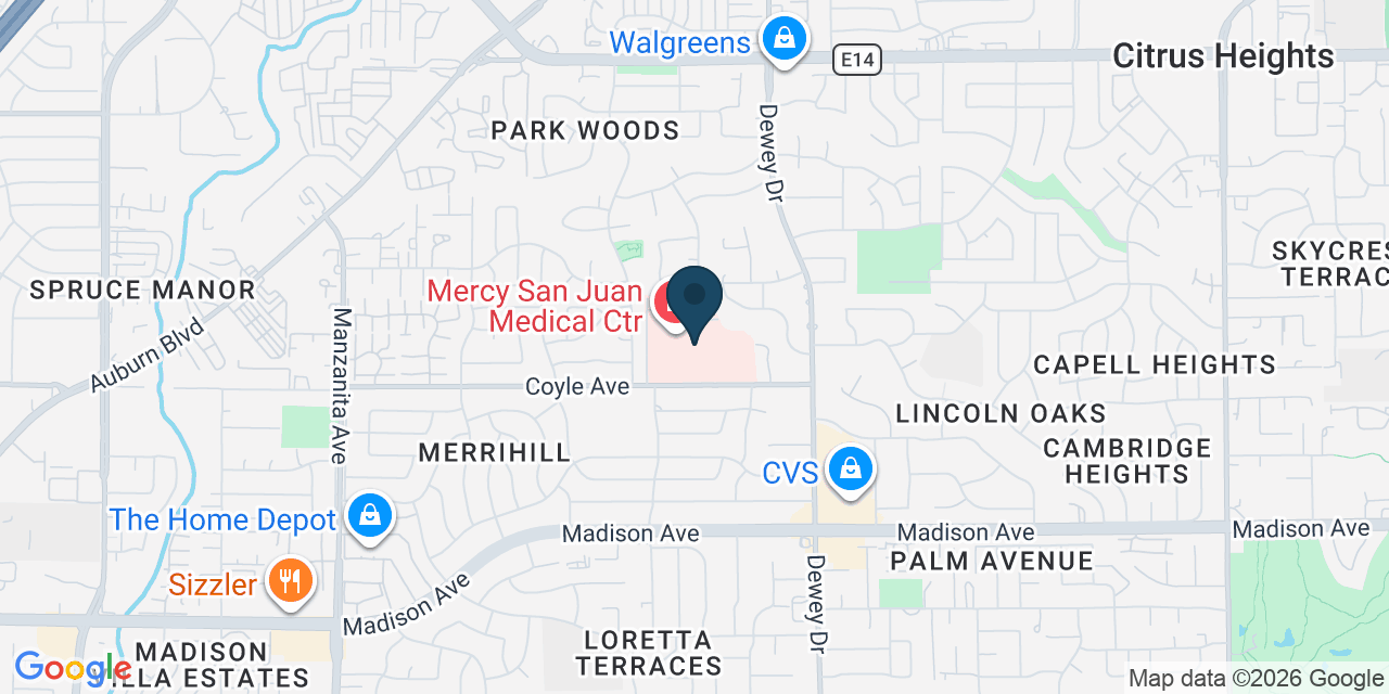 Map showing Carmichael, Sacramento County, CA