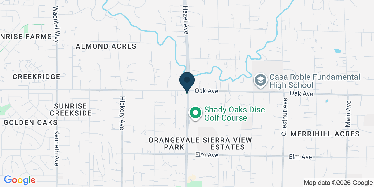 Map showing Orangevale, Sacramento County, CA