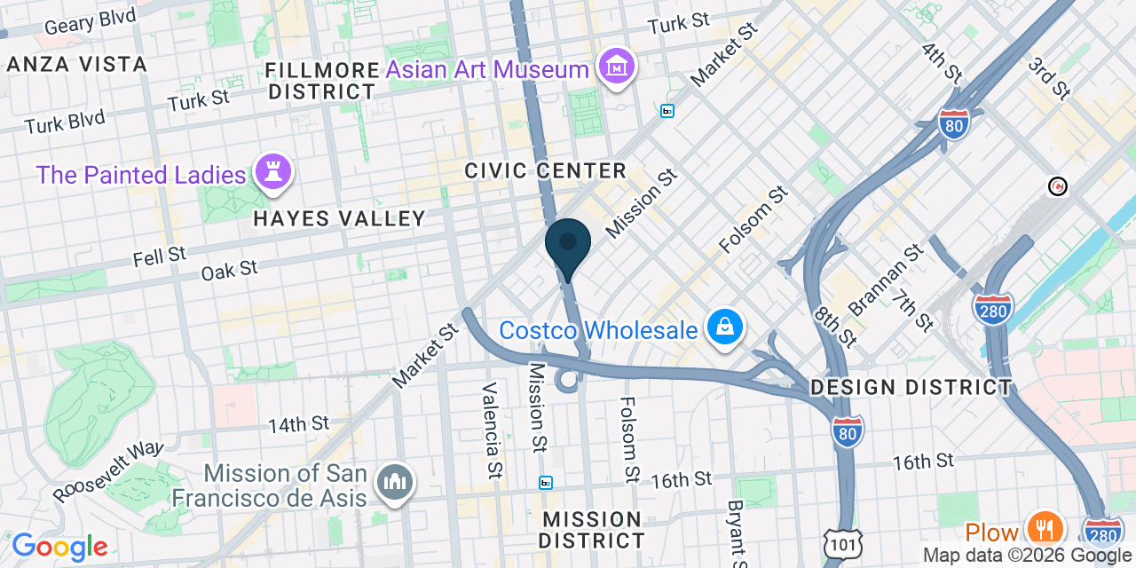 Map showing San Francisco, San Francisco County, CA