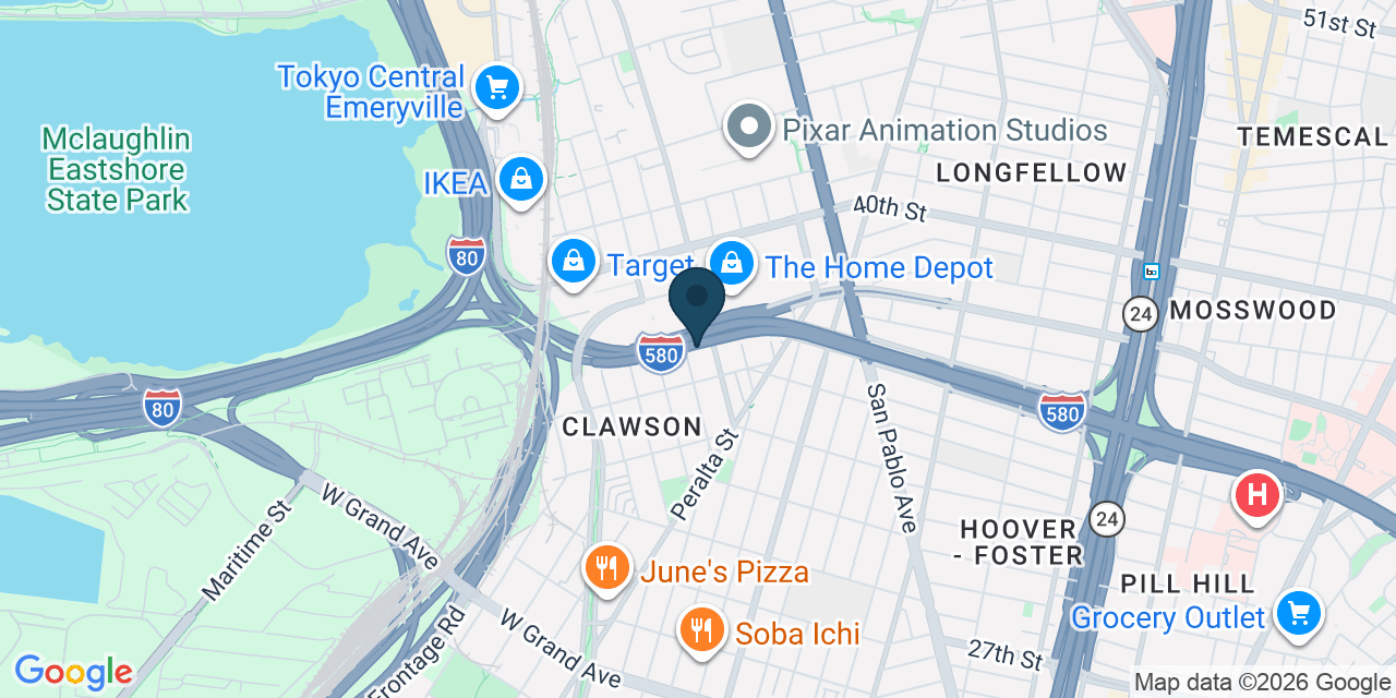 Map showing Oakland, Alameda County, CA