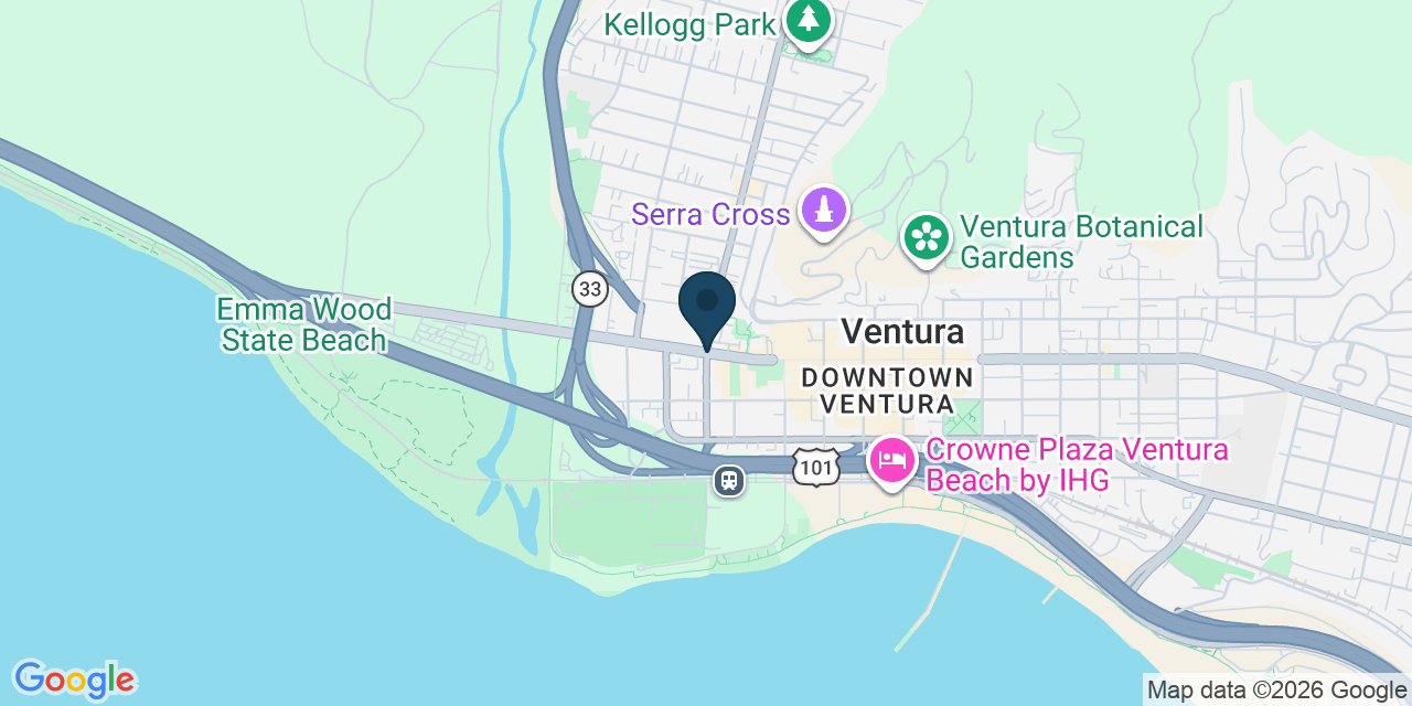 Map showing Ventura, Ventura County, CA