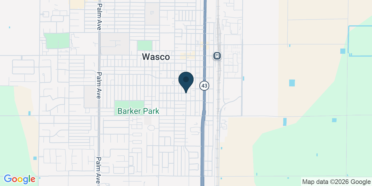 Map showing Wasco, Kern County, CA
