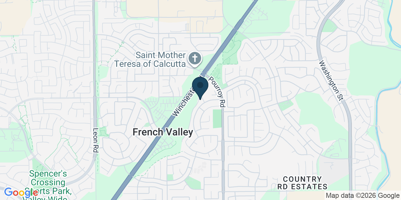 Map showing Winchester, Riverside County, CA