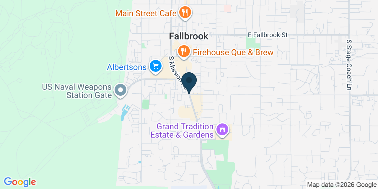 Map showing Fallbrook, San Diego County, CA