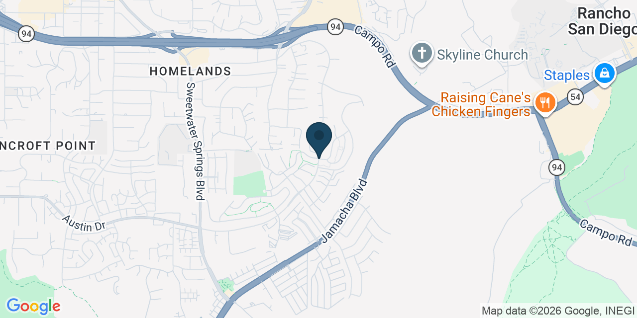 Map showing Spring Valley, San Diego County, CA