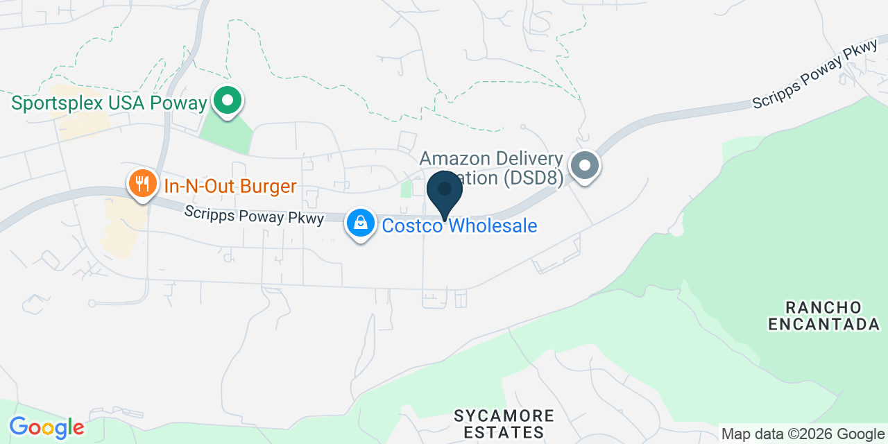 Map showing Poway, San Diego County, CA